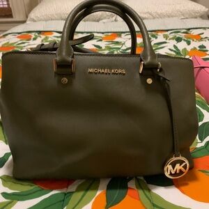 Michael Kors Olive Green Satchel
